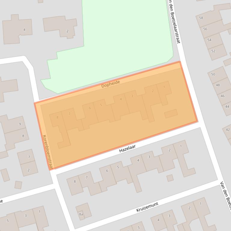 Kaart van postcodegebied 6081CC.