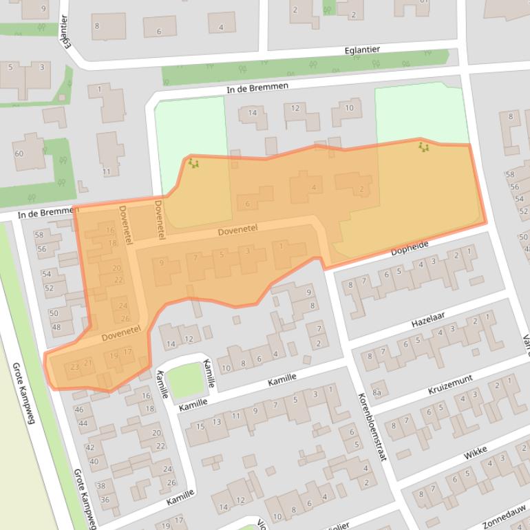 Kaart van postcodegebied 6081CG.