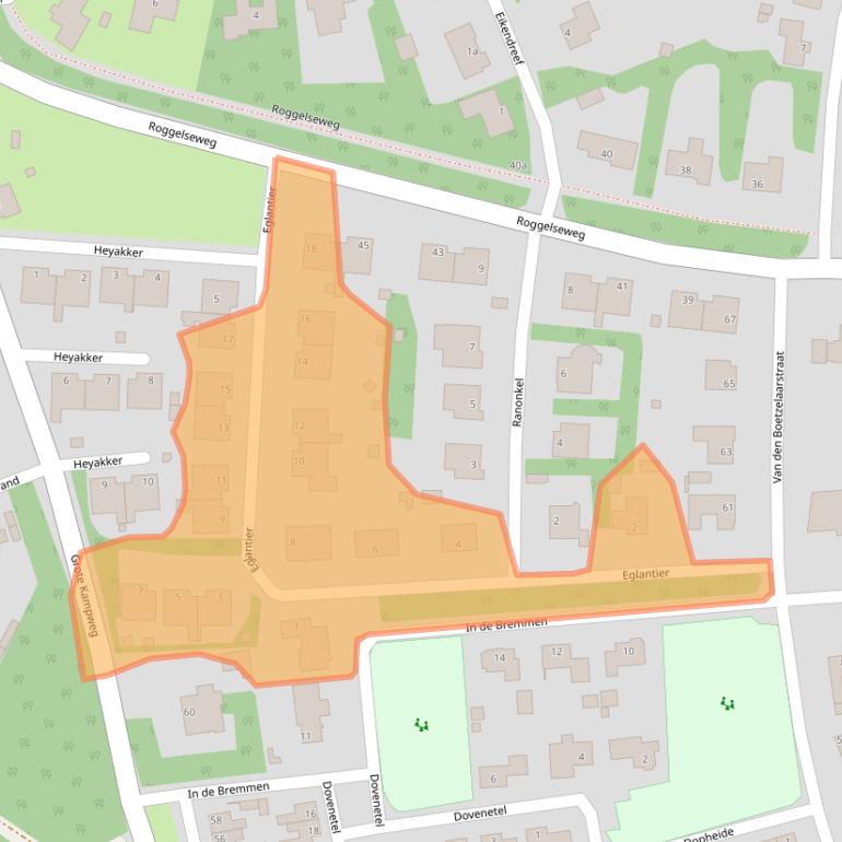 Kaart van postcodegebied 6081CJ.