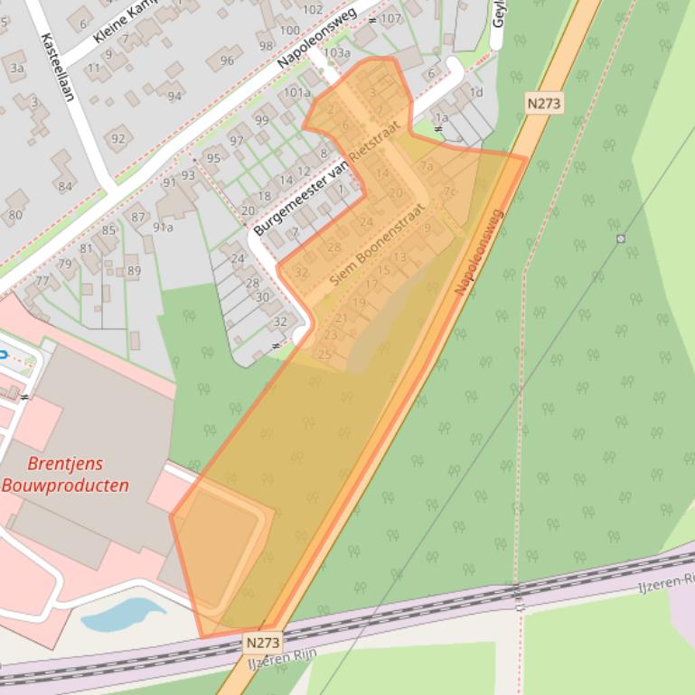 Kaart van postcodegebied 6081DJ.