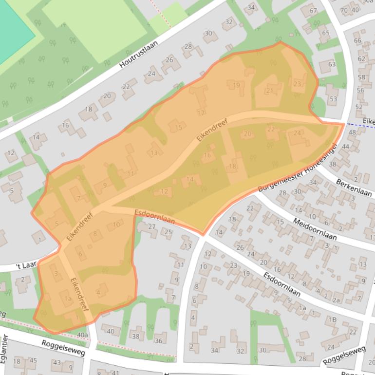 Kaart van postcodegebied 6081EA.