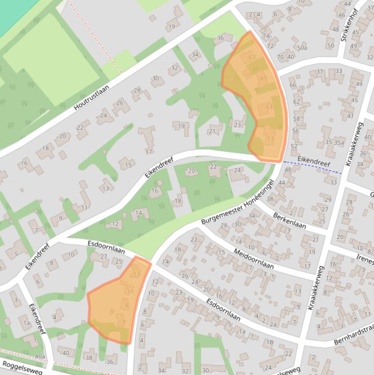 Kaart van postcodegebied 6081EB.