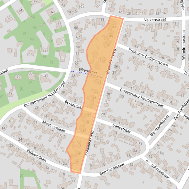 Kaart van postcodegebied 6081EK.