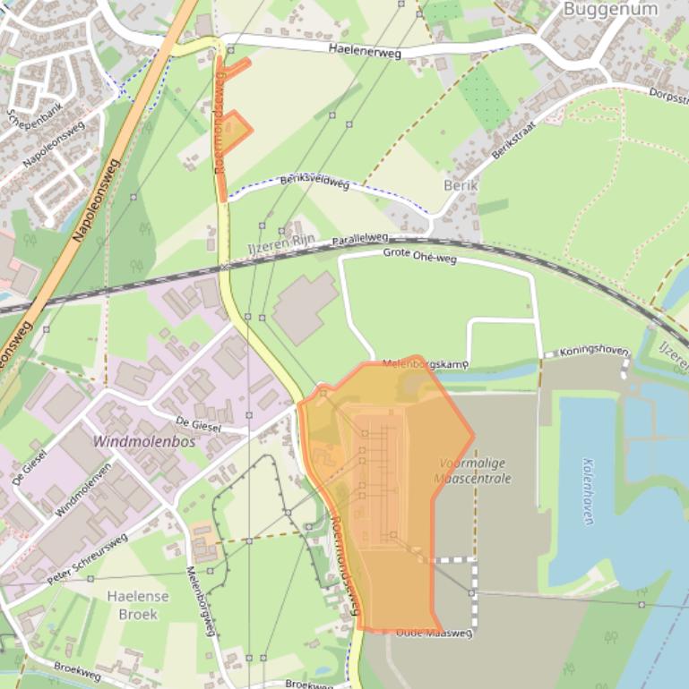 Kaart van postcodegebied 6081NT.