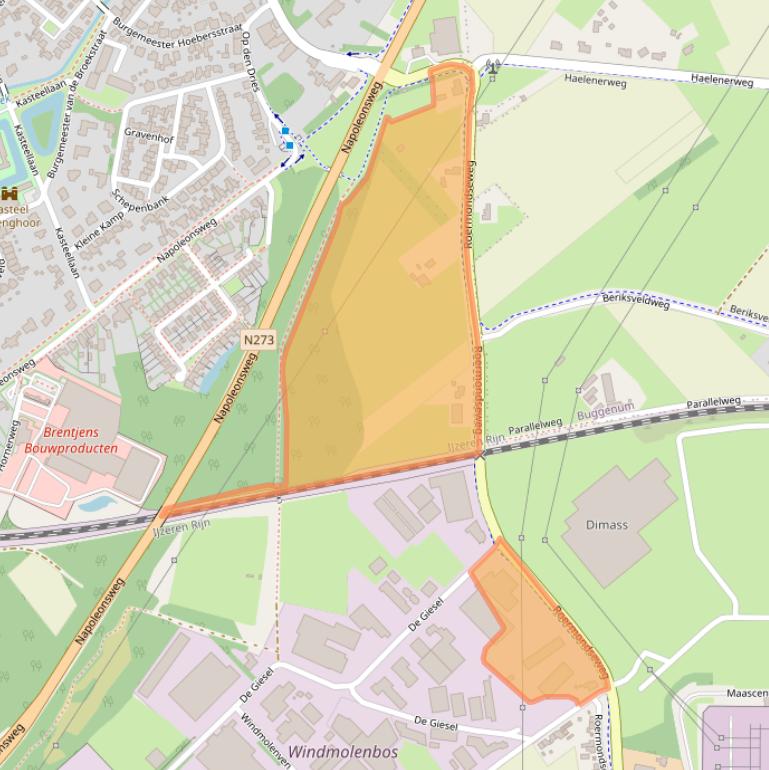 Kaart van postcodegebied 6081NV.