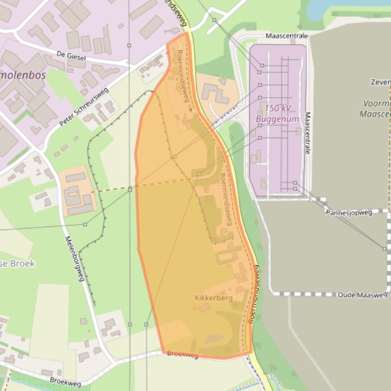 Kaart van postcodegebied 6081NW.