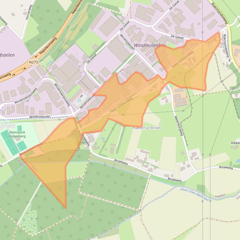 Kaart van postcodegebied 6081NX.