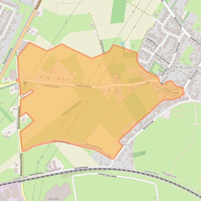 Kaart van postcodegebied 6082AA.