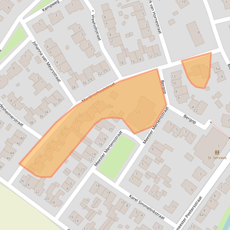 Kaart van postcodegebied 6083BC.