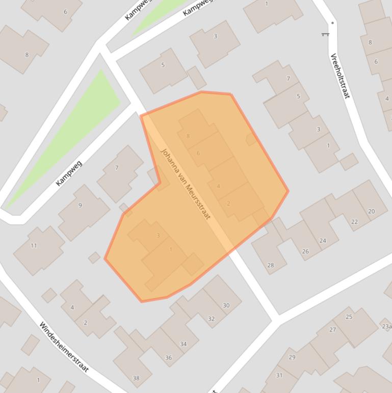 Kaart van postcodegebied 6083BE.