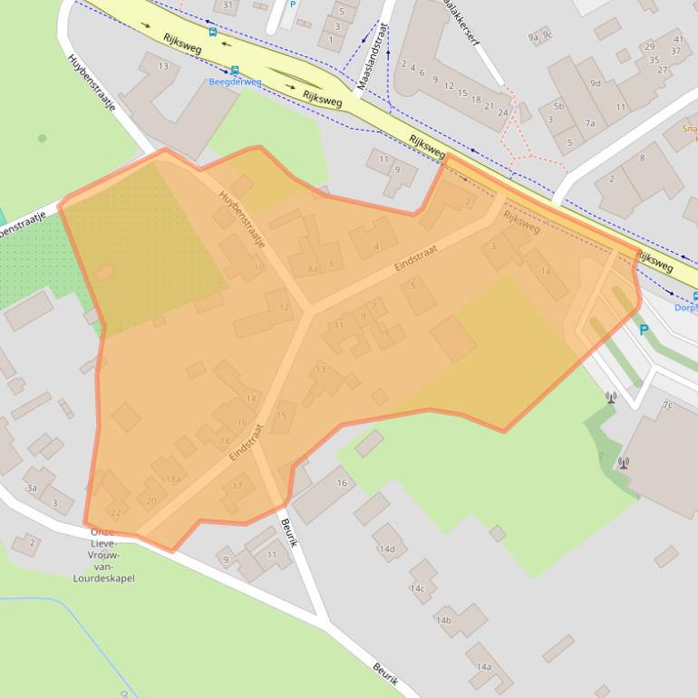 Kaart van postcodegebied 6085AE.