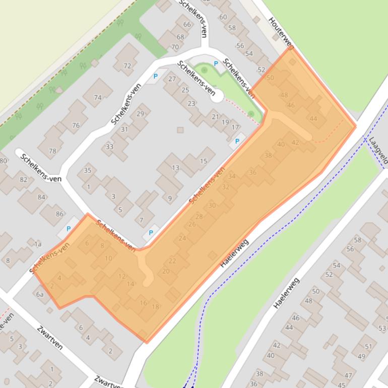 Kaart van postcodegebied 6085DG.