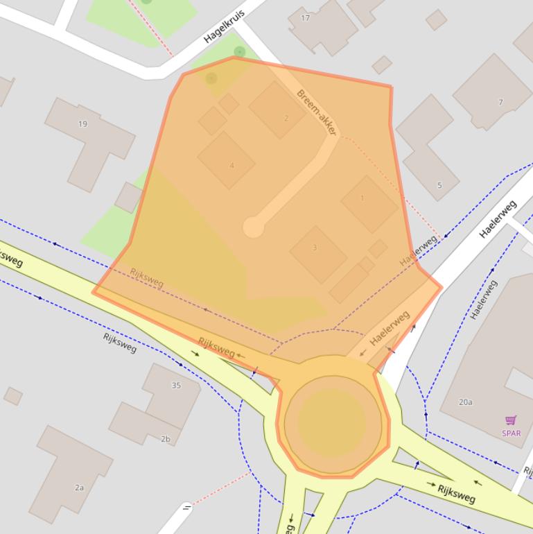 Kaart van postcodegebied 6085DW.