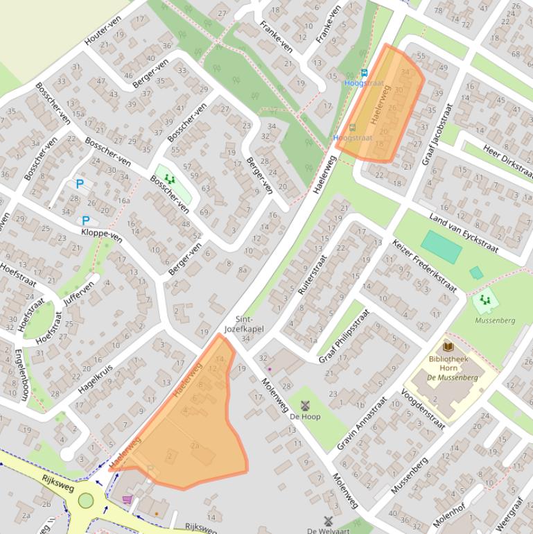 Kaart van postcodegebied 6085EB.