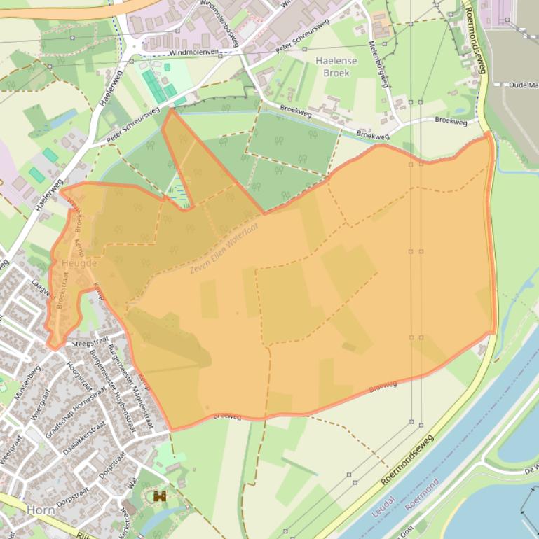 Kaart van postcodegebied 6085EM.