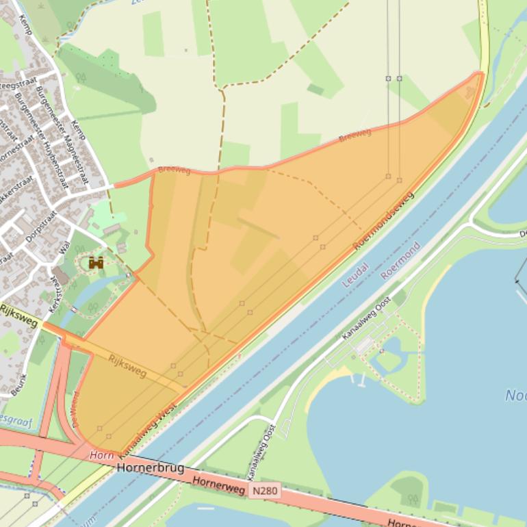 Kaart van postcodegebied 6085NB.