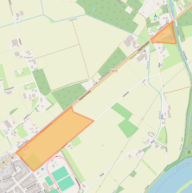 Kaart van postcodegebied 6086AA.