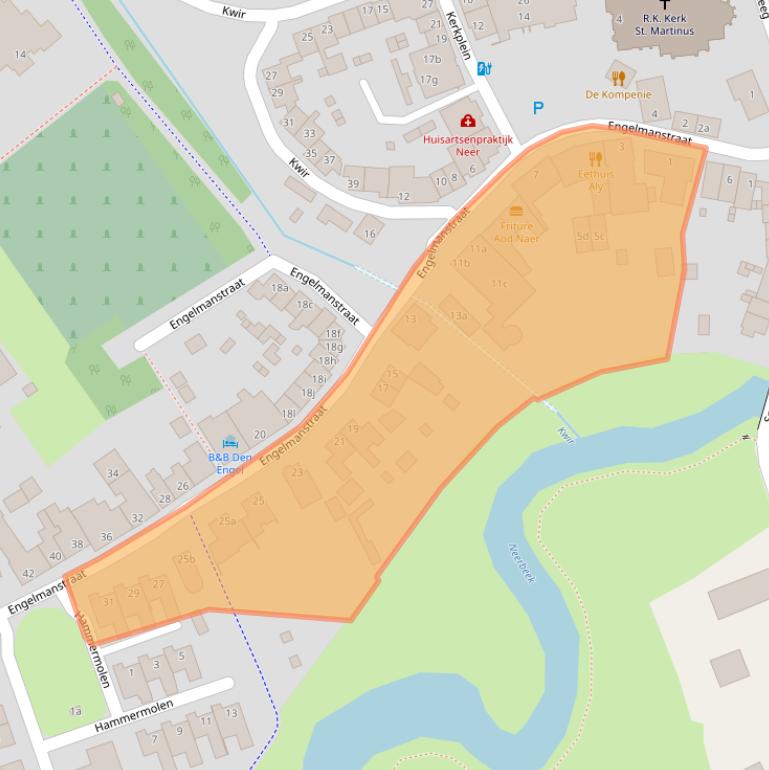 Kaart van postcodegebied 6086BA.