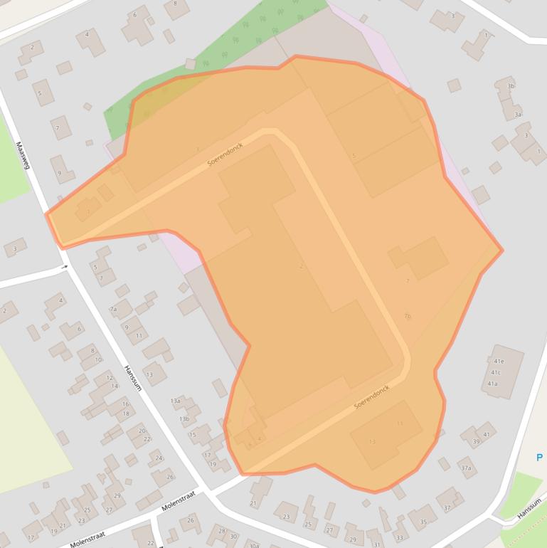 Kaart van postcodegebied 6086BW.