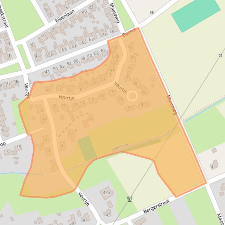 Kaart van postcodegebied 6086CH.
