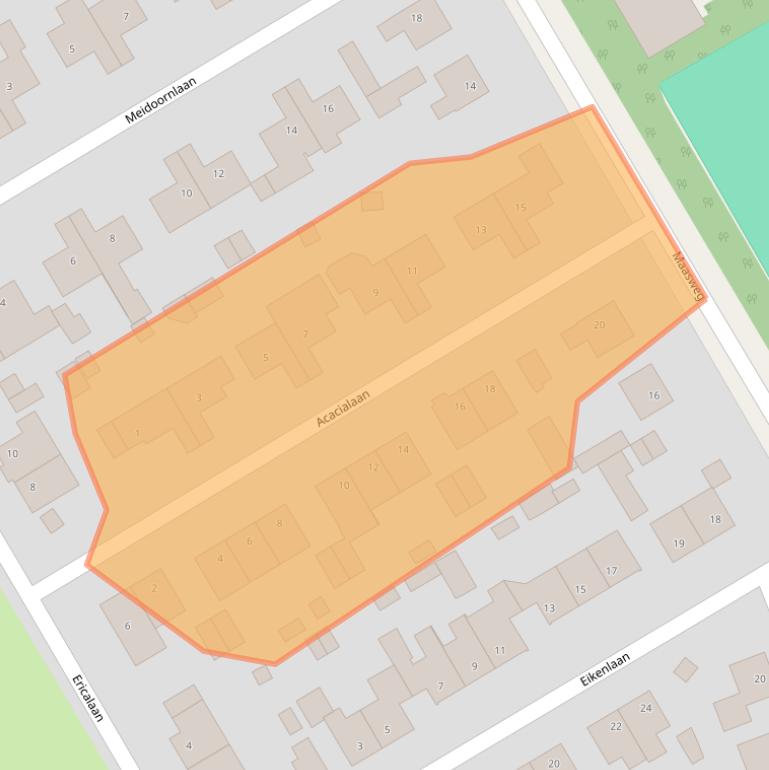 Kaart van postcodegebied 6086EA.