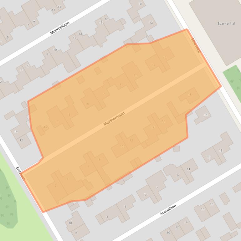 Kaart van postcodegebied 6086EB.