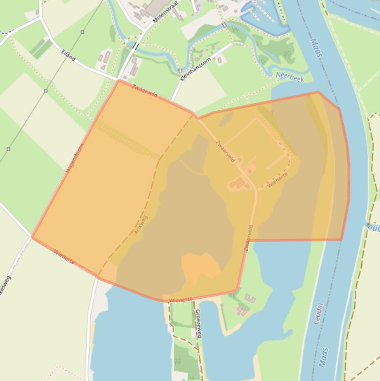 Kaart van postcodegebied 6086NE.