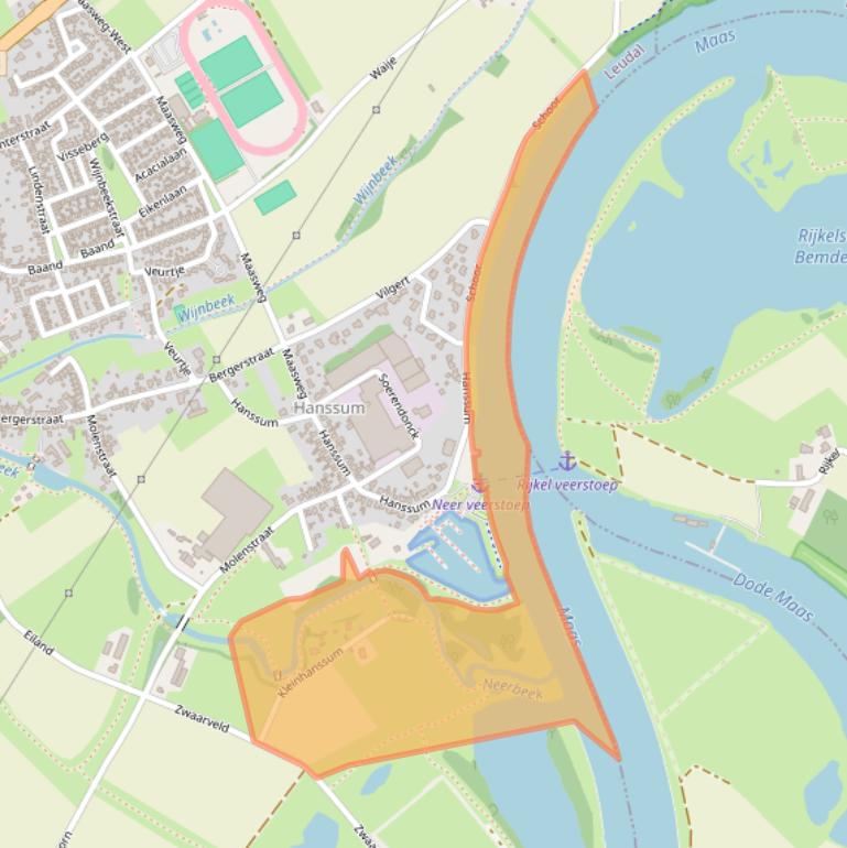 Kaart van postcodegebied 6086NH.