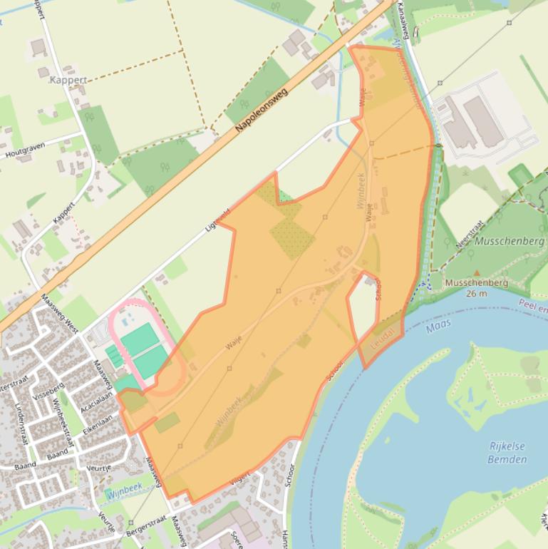 Kaart van postcodegebied 6086NP.