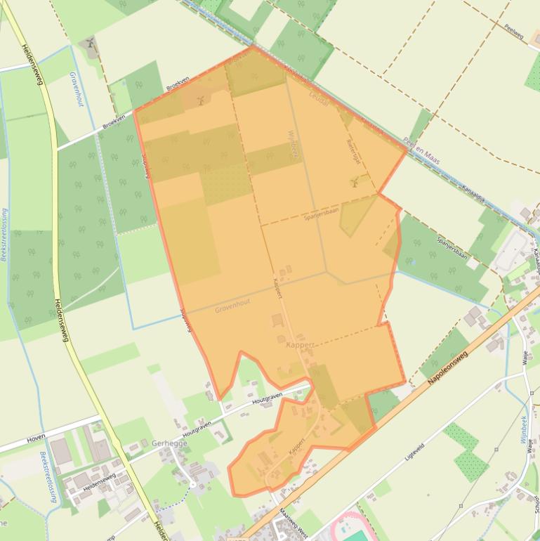 Kaart van postcodegebied 6086PA.