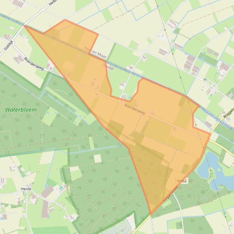 Kaart van postcodegebied 6086PJ.