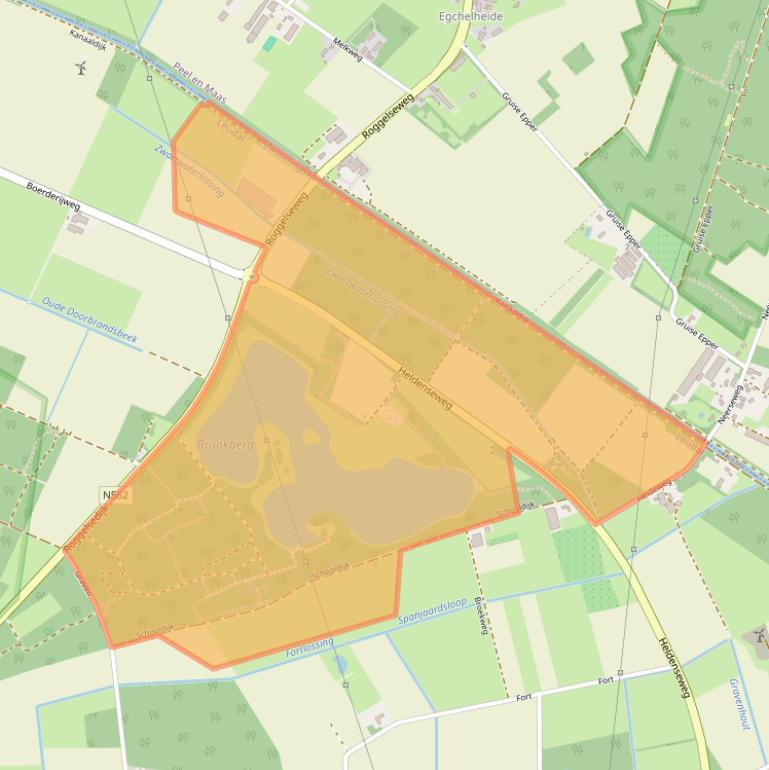 Kaart van postcodegebied 6086PZ.