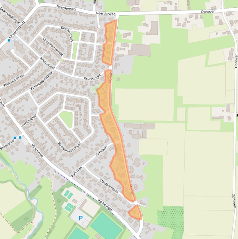 Kaart van postcodegebied 6088AJ.