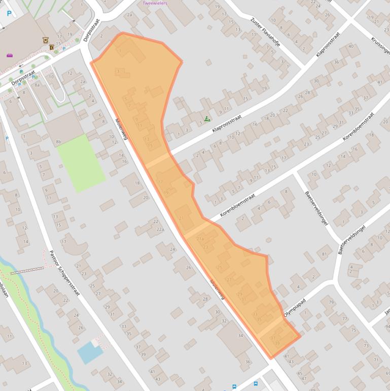 Kaart van postcodegebied 6088AN.