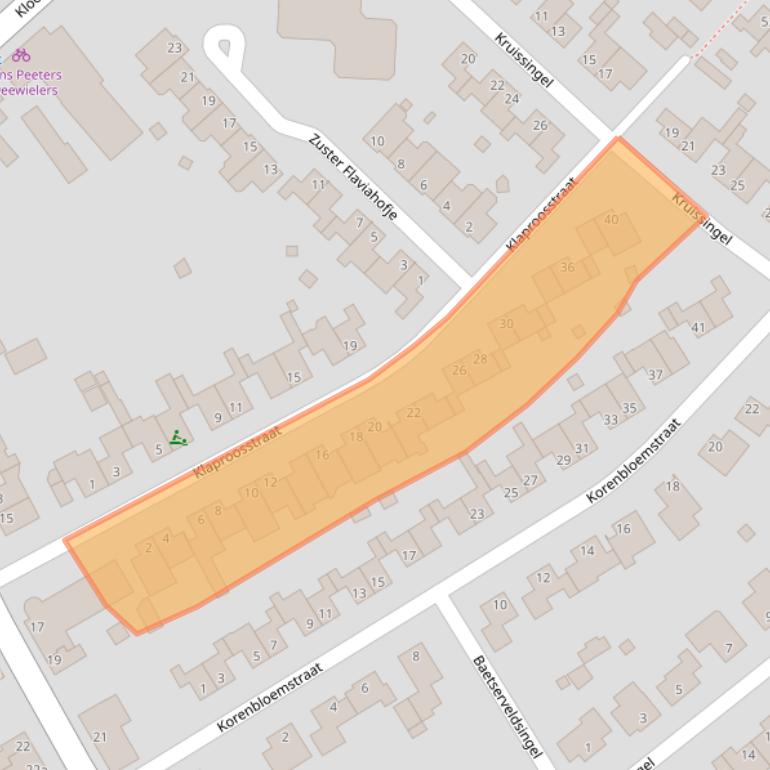 Kaart van postcodegebied 6088AZ.