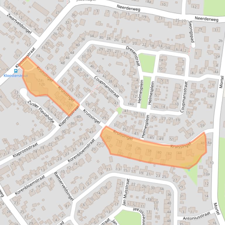 Kaart van postcodegebied 6088BC.