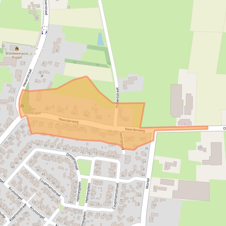 Kaart van postcodegebied 6088BD.