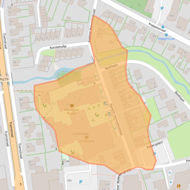 Kaart van postcodegebied 6088EH.