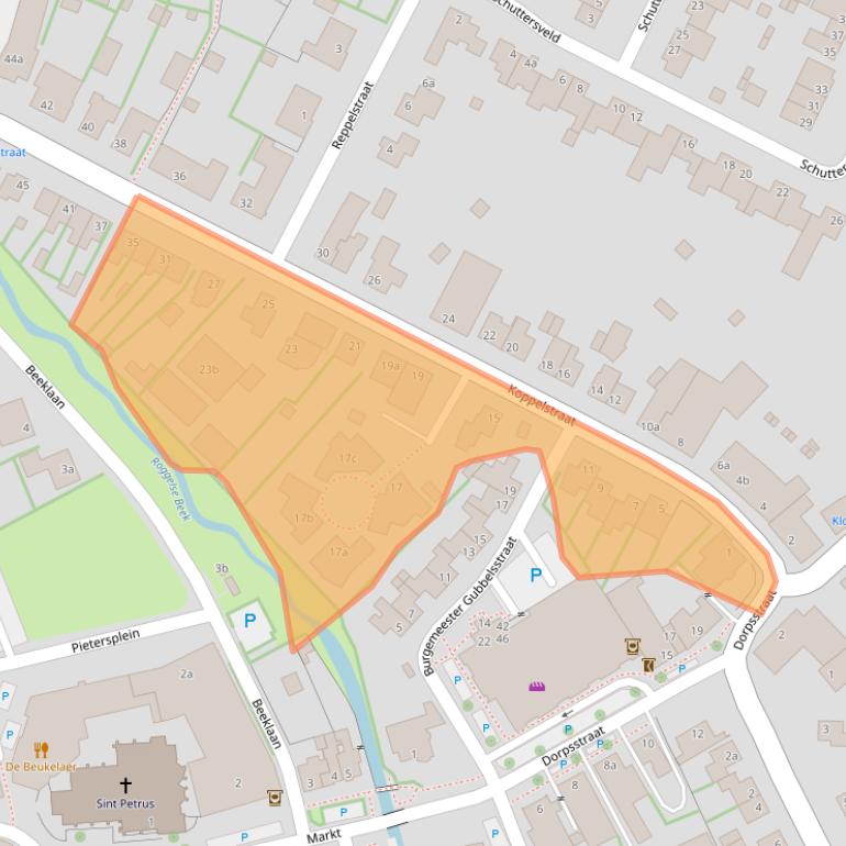 Kaart van postcodegebied 6088EM.