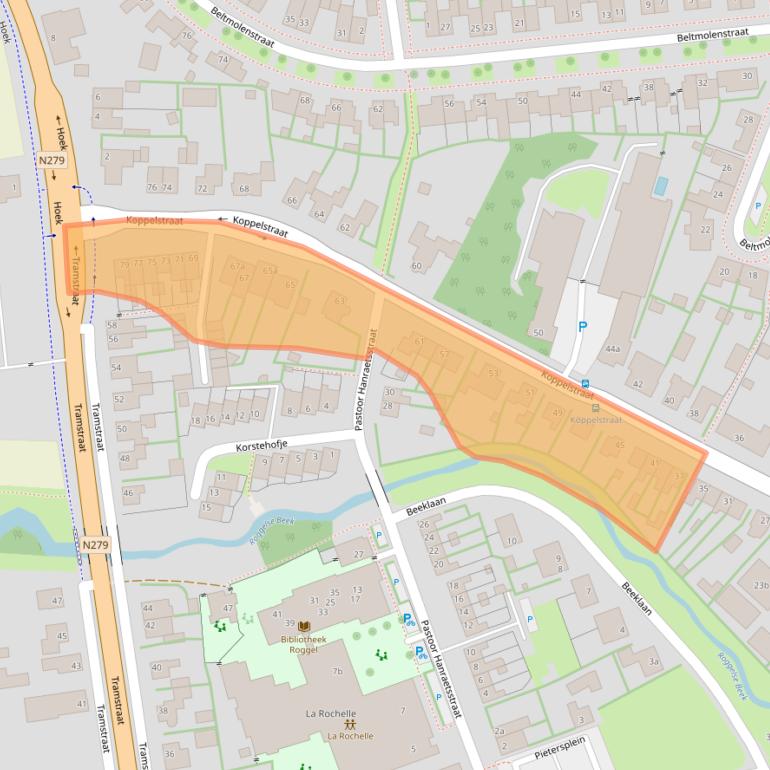 Kaart van postcodegebied 6088EN.