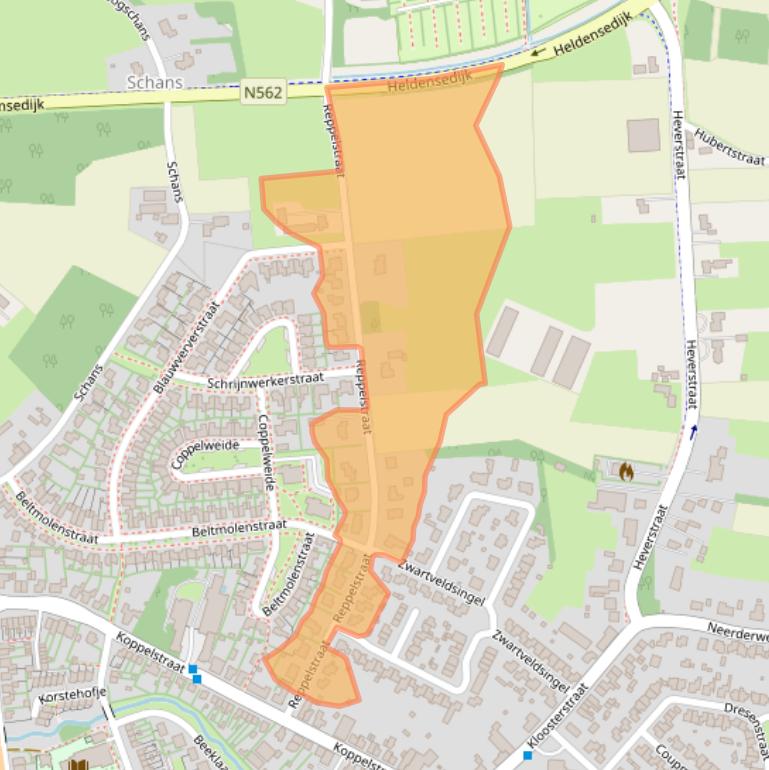 Kaart van postcodegebied 6088EV.
