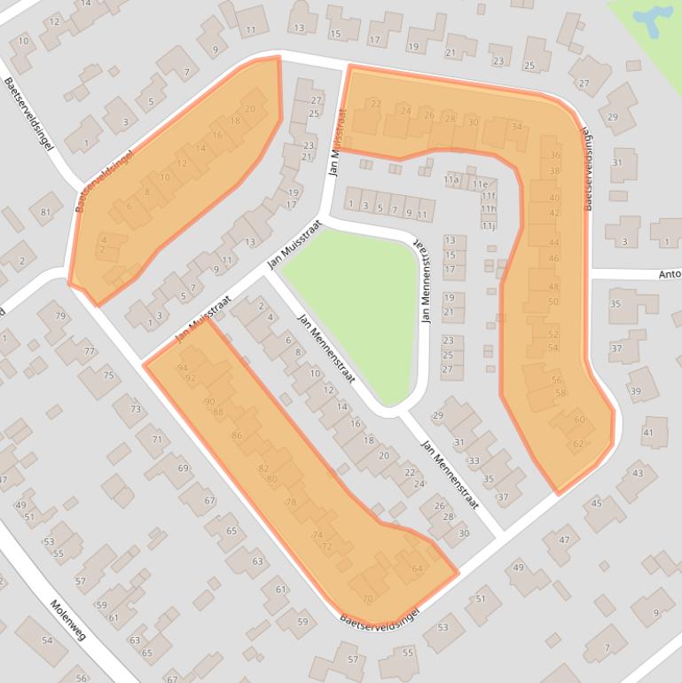 Kaart van postcodegebied 6088HT.