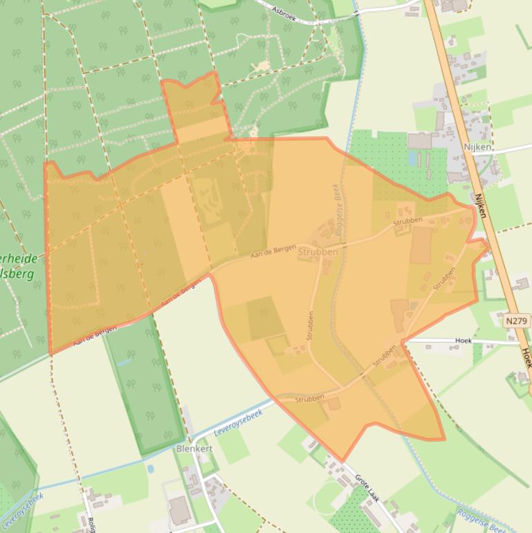 Kaart van postcodegebied 6088NN.