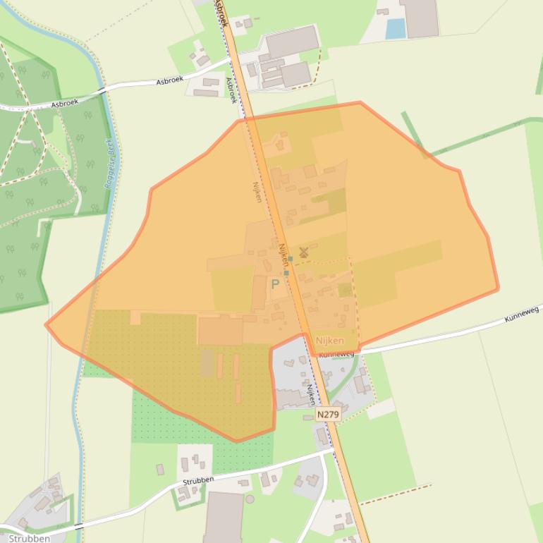 Kaart van postcodegebied 6088NR.