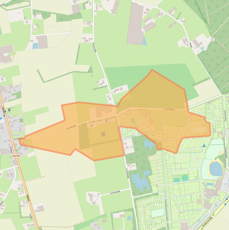 Kaart van postcodegebied 6088NV.