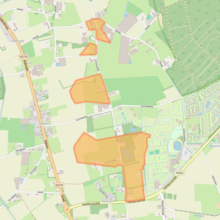 Kaart van postcodegebied 6088NZ.