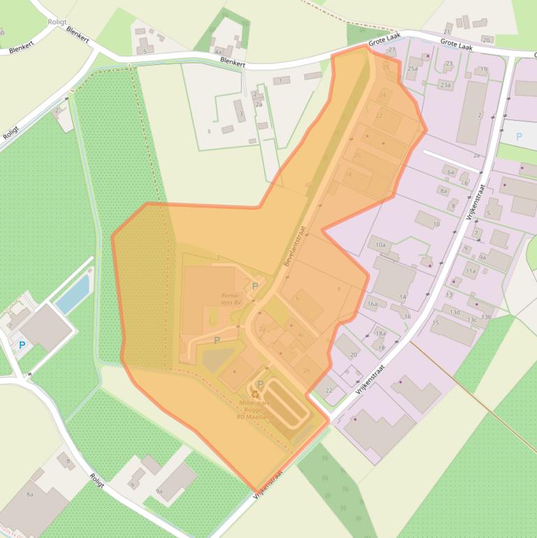 Kaart van postcodegebied 6088PB.