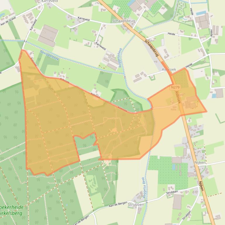 Kaart van postcodegebied 6088PE.