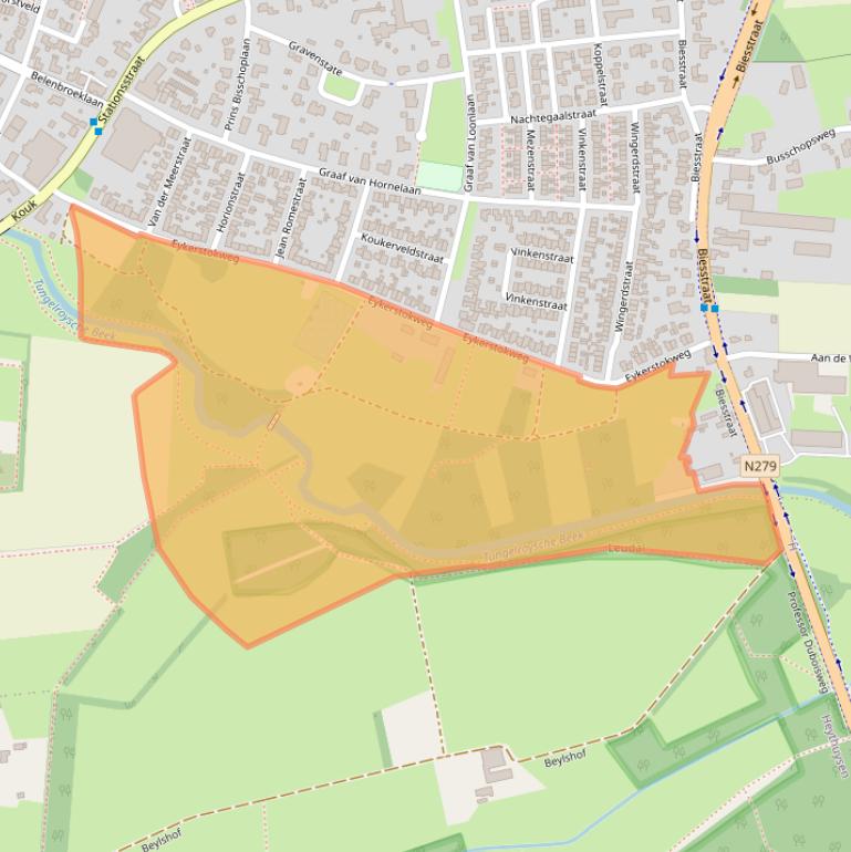 Kaart van postcodegebied 6093AT.