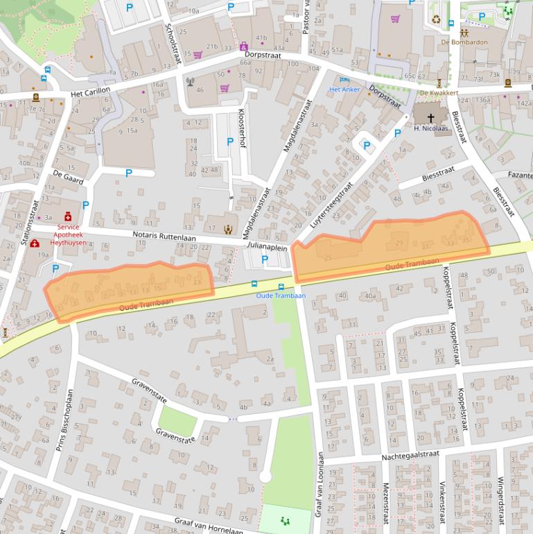 Kaart van postcodegebied 6093CD.